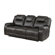 Lily 87 Inch Double Manual Recliner Sofa- Brown Microfiber- Solid Wood