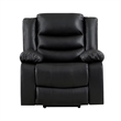 Carry 39 Inch Power Lift Recliner Chair- Black Faux Leather- Solid Wood