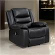 Carry 39 Inch Power Lift Recliner Chair- Black Faux Leather- Solid Wood