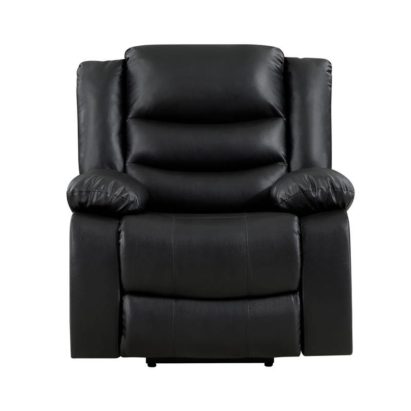 Carry 39 Inch Power Lift Recliner Chair- Black Faux Leather- Solid Wood