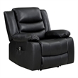Carry 39 Inch Power Lift Recliner Chair- Black Faux Leather- Solid Wood