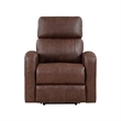 Eva 38 Inch Power Lift Recliner Chair- Brown Faux Leather- Solid Wood
