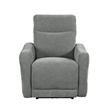 Eddie 38 Inch Power Lay Flat Recliner Chair- Gray Chenille- Power Headrest