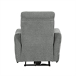 Eddie 38 Inch Power Lay Flat Recliner Chair- Gray Chenille- Power Headrest