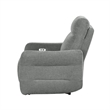 Eddie 38 Inch Power Lay Flat Recliner Chair- Gray Chenille- Power Headrest