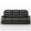 Paul Power Recliner Sofa- 87 Inch- Gray Faux Leather- Drop Down Table