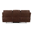 Dean 87 Inch Dual Manual Recliner Sofa- Cupholders- Brown Faux Leather