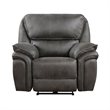 Tony 40 Inch Power Recliner Chair- Gray Microfiber- Solid Wood- USB Port