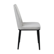 Lane 23 Inch Side Dining Chair- Gray Velvet- Armless- Black Metal- Set of 2
