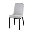 Lane 23 Inch Side Dining Chair- Gray Velvet- Armless- Black Metal- Set of 2
