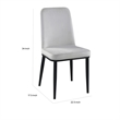 Lane 23 Inch Side Dining Chair- Gray Velvet- Armless- Black Metal- Set of 2