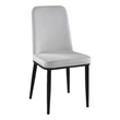 Lane 23 Inch Side Dining Chair- Gray Velvet- Armless- Black Metal- Set of 2