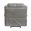 Max 42 Inch Manual Recliner Chair- Gray Faux Leather- Solid Wood- Metal