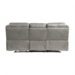 Max 80 Inch Dual Manual Recliner Sofa- Cupholders- USB- Gray Faux Leather