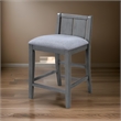 Ham 25 Inch Counter Height Chair Set of 2- Gray Upholstery- Solid Wood