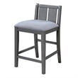 Ham 25 Inch Counter Height Chair Set of 2- Gray Upholstery- Solid Wood