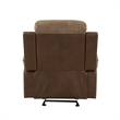 Emma 38 Inch Manual Glider Recliner Chair- Brown Microfiber- Solid Wood