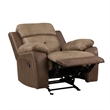 Emma 38 Inch Manual Glider Recliner Chair- Brown Microfiber- Solid Wood