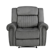 Ben 38 Inch Manual Recliner Chair- Gray Microfiber- Plush Foam- Solid Wood