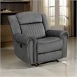 Ben 38 Inch Manual Recliner Chair- Gray Microfiber- Plush Foam- Solid Wood