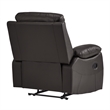 Drake 39 Inch Manual Recliner Chair- Soft Brown Faux Leather- Solid Wood