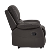 Drake 39 Inch Manual Recliner Chair- Soft Brown Faux Leather- Solid Wood