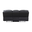 Liam 88 Inch Manual Recliner Sofa- Drop Table Cupholders- Gray Faux Leather