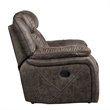 Mady 39 Inch Manual Glider Recliner Chair- Brown Microfiber- Solid Wood