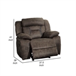 Mady 39 Inch Manual Glider Recliner Chair- Brown Microfiber- Solid Wood