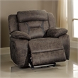 Mady 39 Inch Manual Glider Recliner Chair- Brown Microfiber- Solid Wood