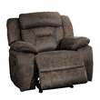 Mady 39 Inch Manual Glider Recliner Chair- Brown Microfiber- Solid Wood