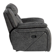 Mady 39 Inch Manual Glider Recliner Chair- Gray Microfiber- Solid Wood
