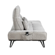 Kyan Adjustable Depth Power Recliner Sofa- Pillows Light Gray Chenille