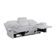 Rexy Manual Double Recliner Sofa- Textured Light Gray Corduroy 95 Inch