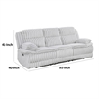 Rexy Manual Double Recliner Sofa- Textured Light Gray Corduroy 95 Inch
