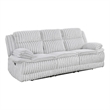 Rexy Manual Double Recliner Sofa- Textured Light Gray Corduroy 95 Inch