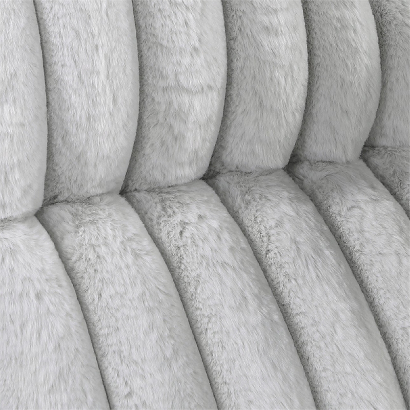 Rexy Manual Double Recliner Sofa- Textured Light Gray Corduroy 95 Inch