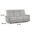 Lyns Manual Double Recliner Sofa- Soft Gray Chenille 81 Inch
