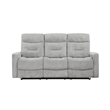 Lyns Manual Double Recliner Sofa- Soft Gray Chenille 81 Inch