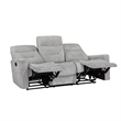 Lyns Manual Double Recliner Sofa- Soft Gray Chenille 81 Inch