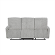 Lyns Manual Double Recliner Sofa- Soft Gray Chenille 81 Inch