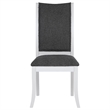 Judy 5pc Round Dining Table Set- Flared Legs- Gray Fabric- White Wood