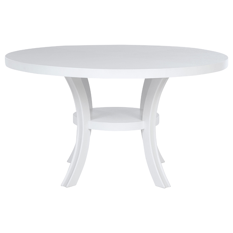 Judy 7pc Round Dining Table Set- Flared Legs- Gray Fabric- White Wood