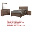 Bello 4pc Queen Bedroom Set with Bed Storage- Washed Taupe Brown
