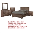 Bello 5pc Queen Bedroom Set with Bed Storage- Washed Taupe Brown