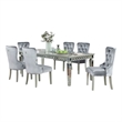 Ada 7pc Dining Table and Chair Set- 72-90 Inch Extendable Top- Gray