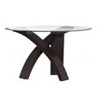 Moi 5pc Dining Table and Chair Set- 52 Inch Round Glass- White Black