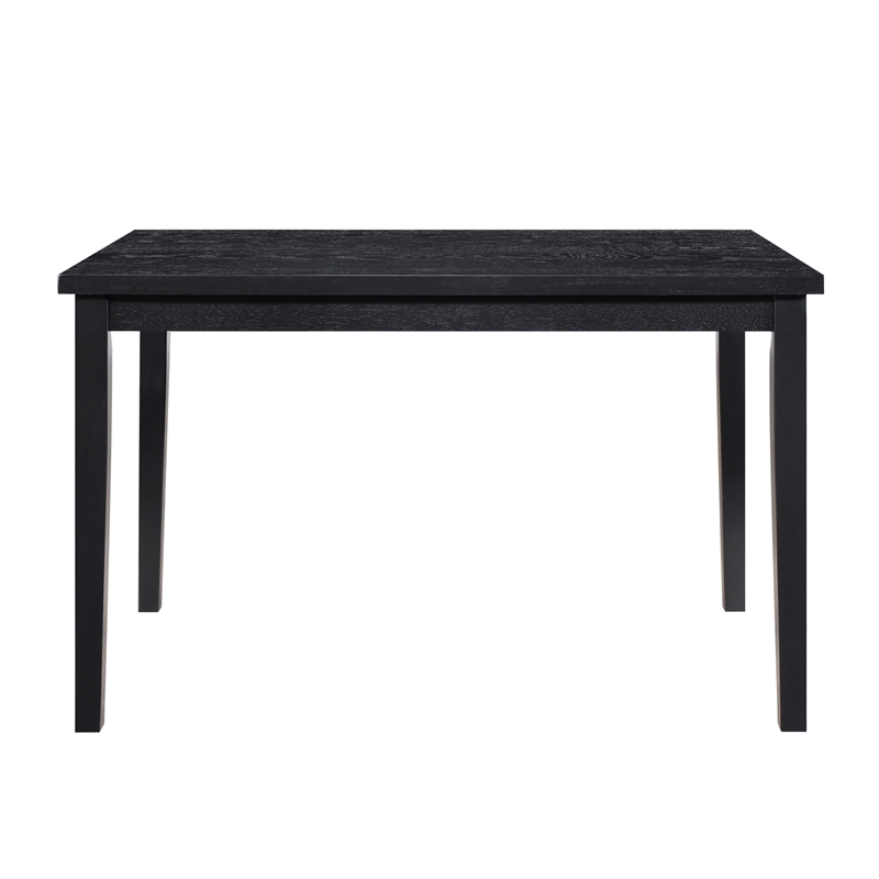 Andy 48 Inch Dining Table-4 Seater-Rectangular Top-Black Solid Wood