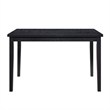 Andy 48 Inch Dining Table-4 Seater-Rectangular Top-Black Solid Wood
