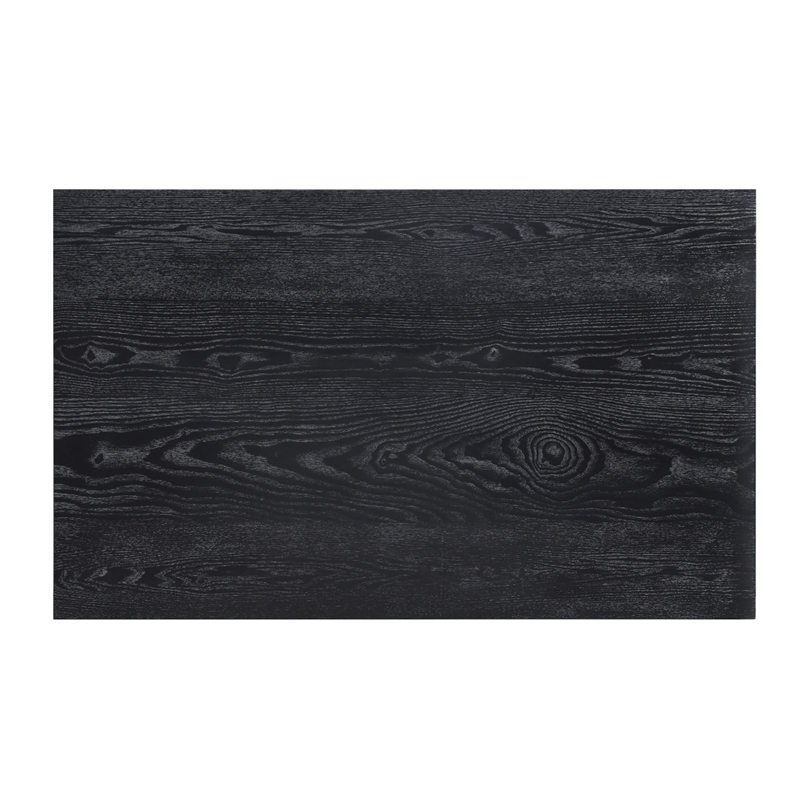 Andy 48 Inch Dining Table-4 Seater-Rectangular Top-Black Solid Wood
